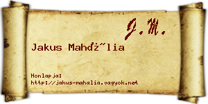 Jakus Mahália névjegykártya